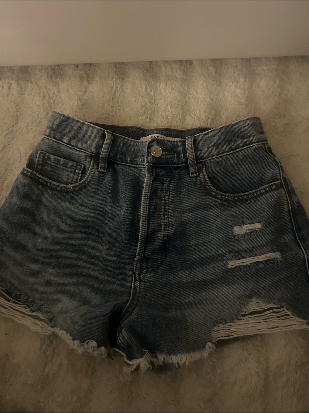 PacSun Distressed Light Blue Denim Jean Shorts